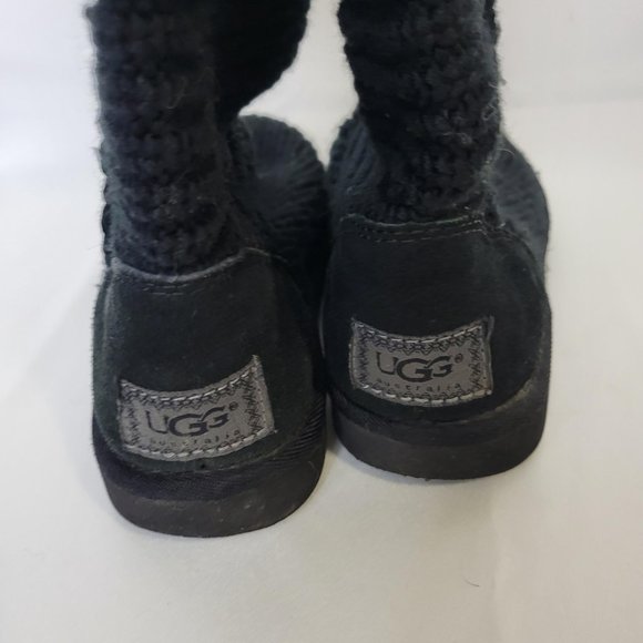 Ugg Australia Women 5819 Comfort Tall Sweater Cardi Knit Boots Shoes Sz 7 Black - Picture 6 of 10